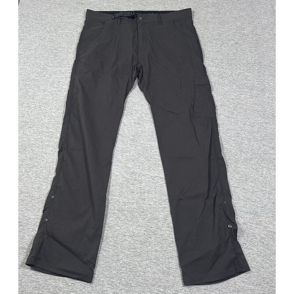 Prana Pants Mens 38x36 Gray Zion Cargo Belted Nylon Stretch Hiking Outdoors
